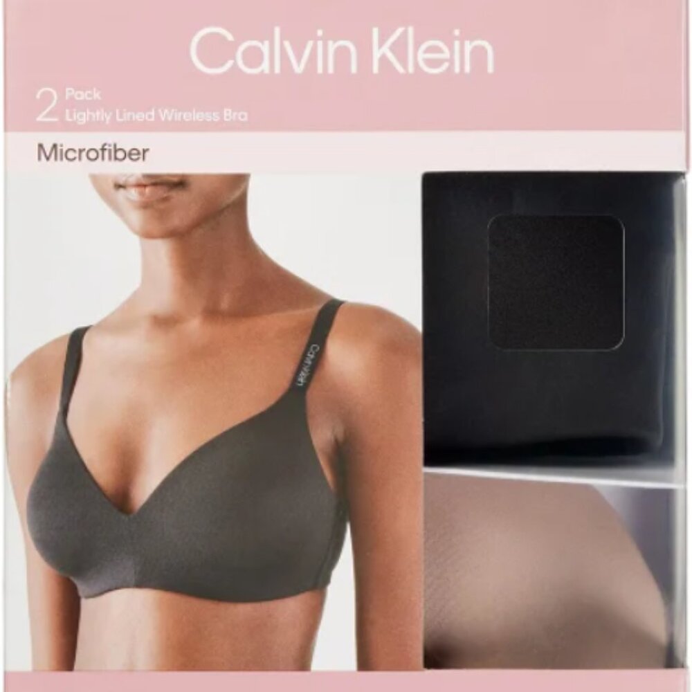 New Calvin Klein Women's Wirefree Bra, 2-pack